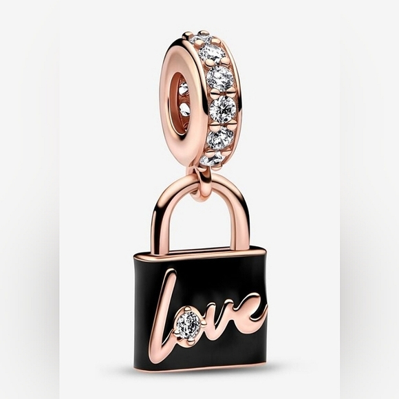 Pandora Jewelry - Authentic NEW Pandora Padlock Dangle Charm 14RGP Enamel CZ